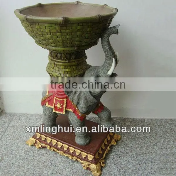 Cute Indian Style Polyresin Garden Elephant Planter For Sale