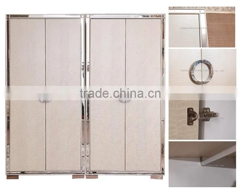 European style bed room Popular steel wardrode cabinet for bedroom