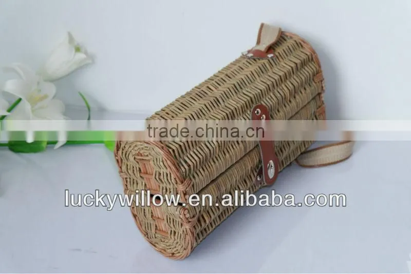 portable antique wicker wash wine bottle insulated carrying basket with handle