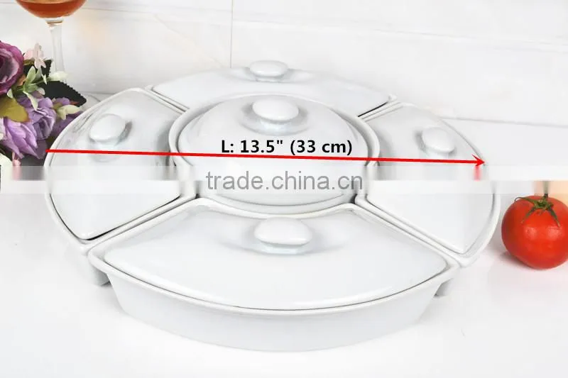 13.5" size porcelain roaster pan with lid