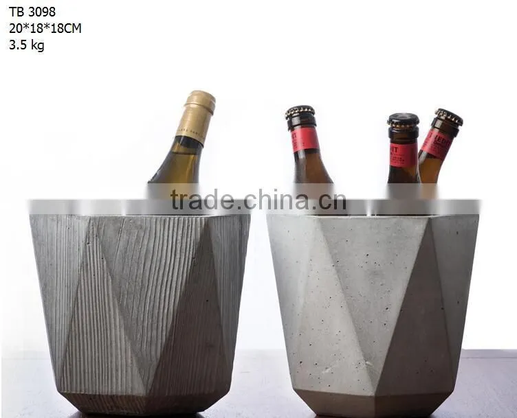2016 wholesale kitchen accessories Cement concrete ice bucket beer barrel