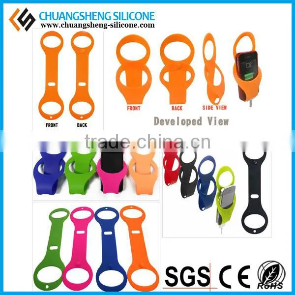 Two side round Easy operation silicone phone card hang holder for all phone models