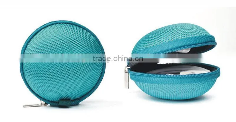 custom fashionable round protection EVA earphone mini bag, case gift(Z-EV-004)