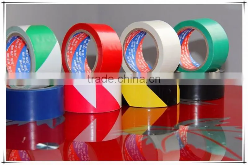Red and white pvc warning adhesive tape floor marking tape