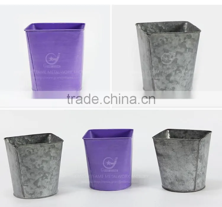 Garden galvanized or iron flowers for pots for garden metal planters