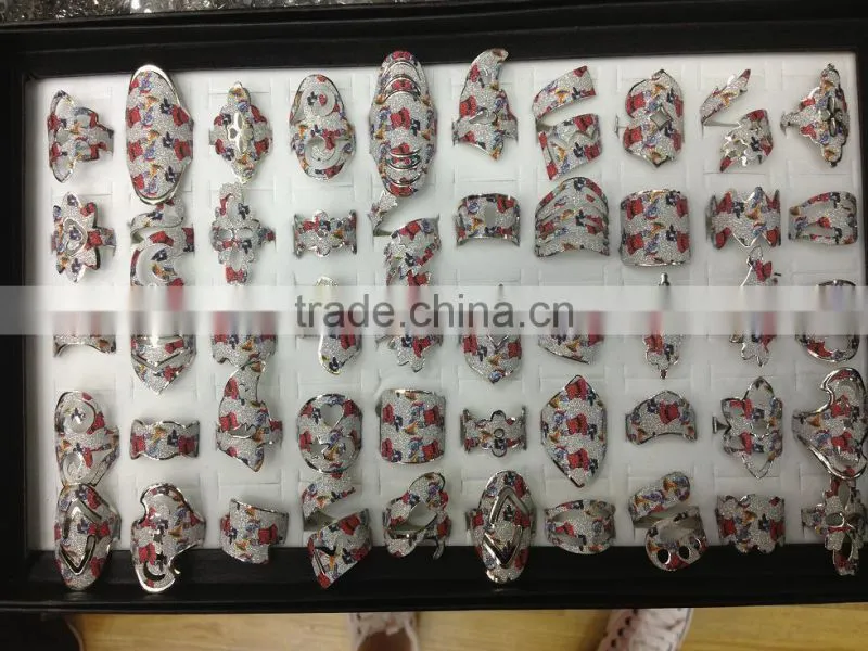 unique rainbow giltter rings promotion jewelry gifts 2014 cheap finger rings promotion jewelry best souvenir promotion gifts