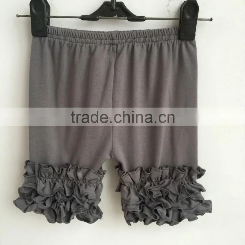 2016 boutique baby girl triple ruffles shorts baby cotton ruffle shorts baby soild color shorts