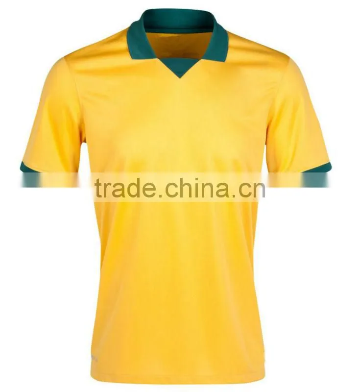 Yellow custom soccer jersey china wholesale
