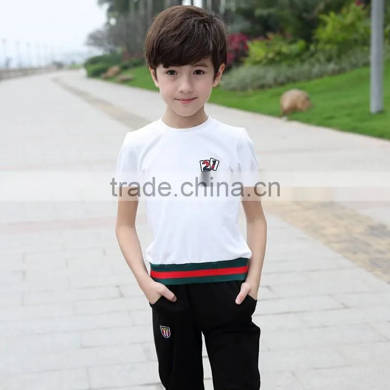 High quality factory wholesale customized kindergarten primary kids boys sport wear school t shirt