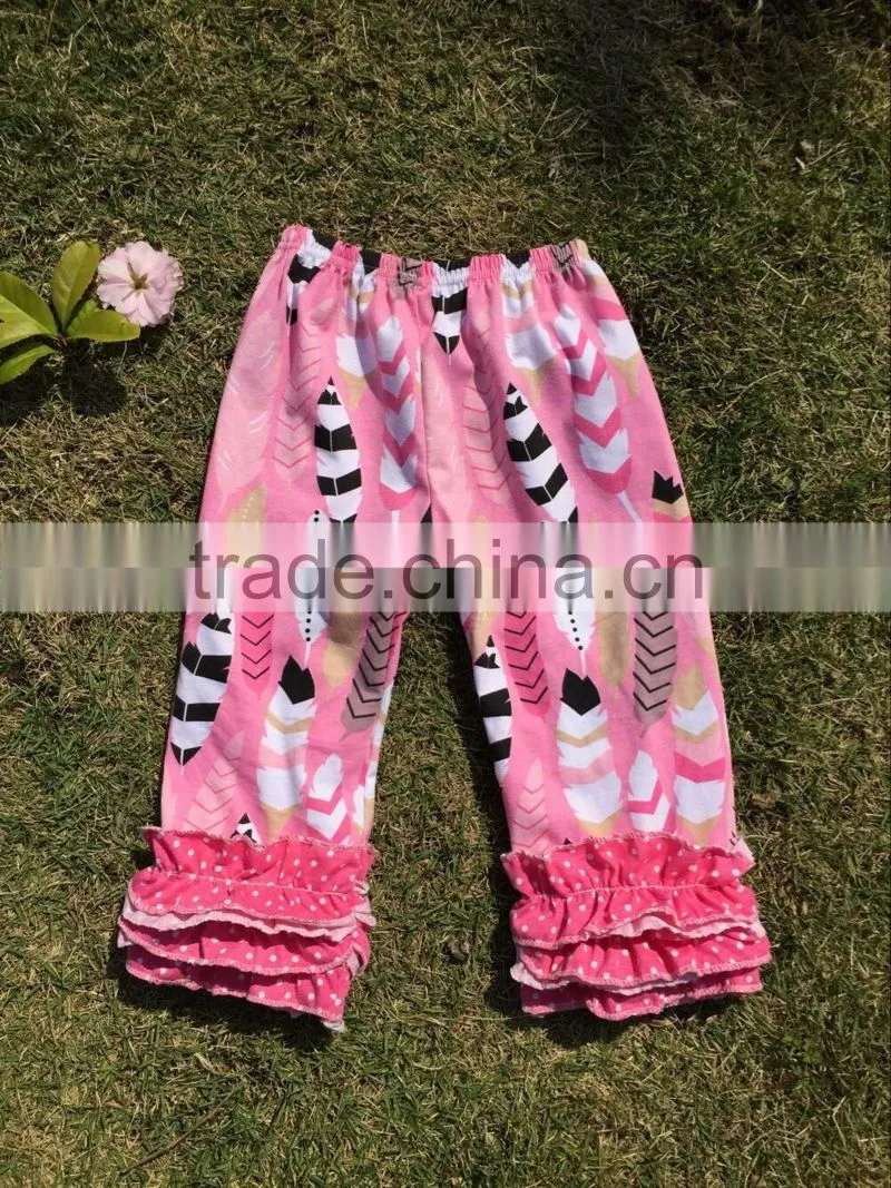 Wholesale ruffle series shorts for 2-8 years old girls knit cotton with good quality baby girl shorts