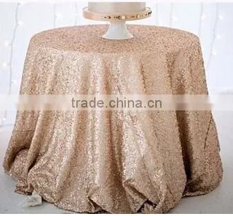 wedding blush champagne sequin table cloth