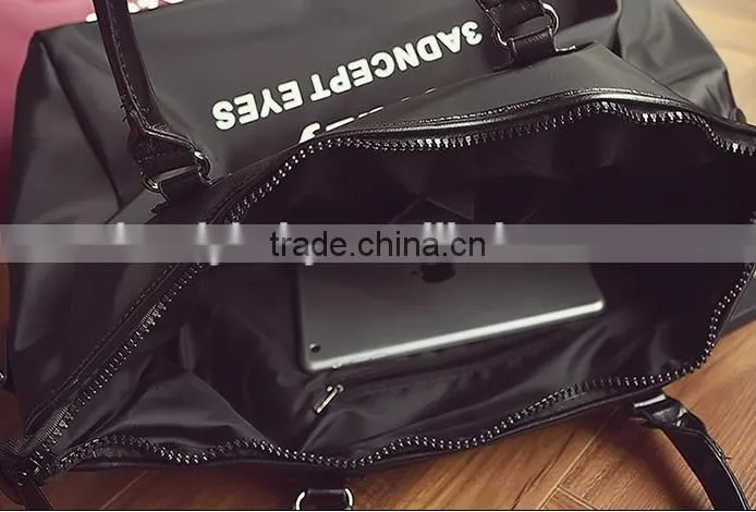 Latest fashion printed nylon tote bag wholesale waterproof nylon zipper bag
