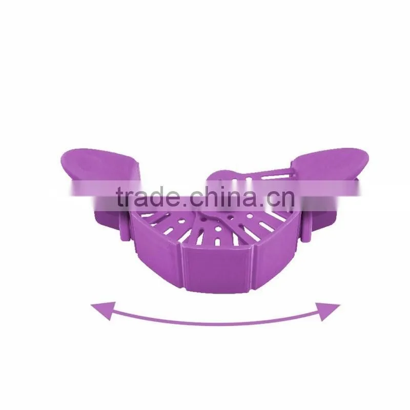 Universal Size Fit Most Pans Clip-on Green Silicone Pasta Strainer