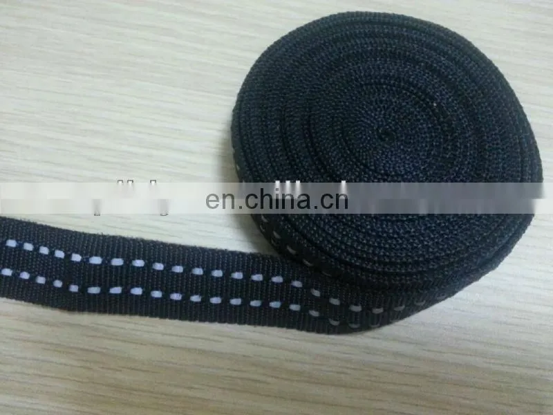 narrow polyester webbing with white stripe