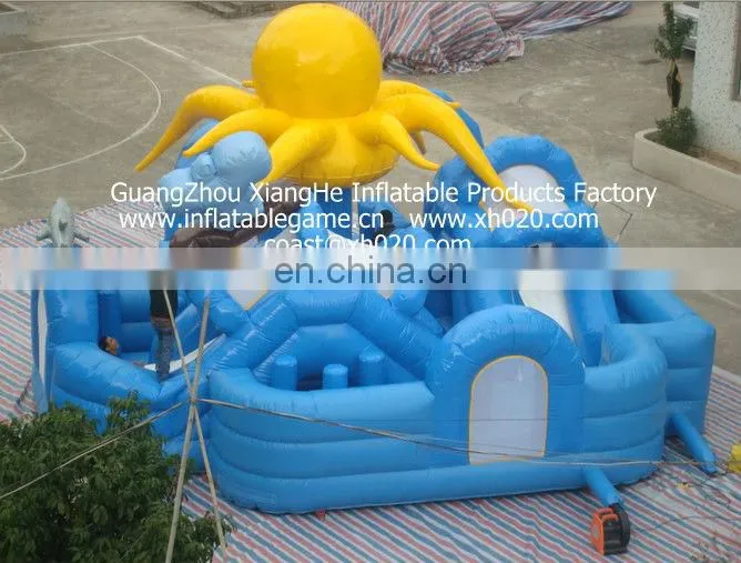 2013 Hot sale commercial grade PVC Tarpaulin brand new OB043 inflatable octopus bouncer in stock