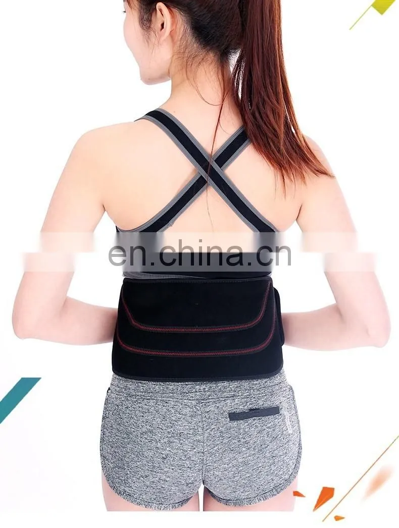 Double Pull Magnetic Lumbar Lower Waist Back Support Belt Brace PainRelief Strap#HY842