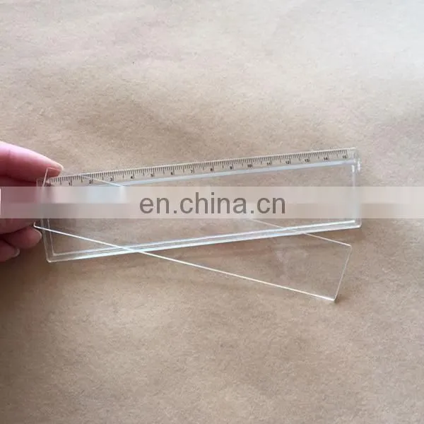 promotional 15cm clear blank plastic straight ruler with round corner