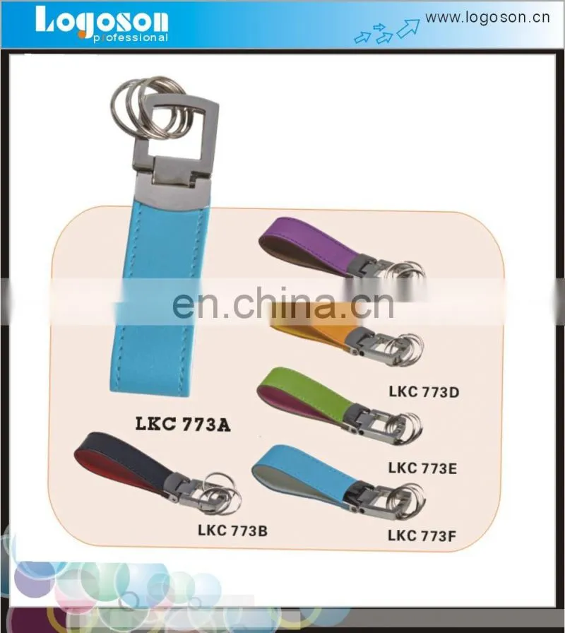 Novelty logoson custom shape metal handmade leather keychain