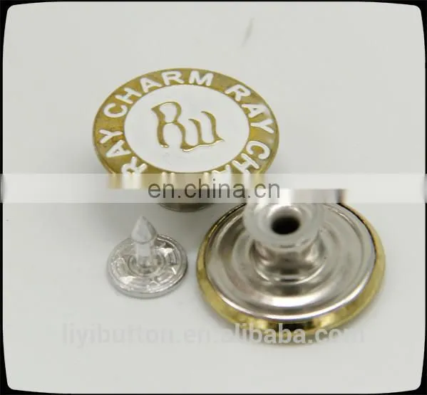 direct sale from factory, fashionable bronze with painting brass removable button for garment