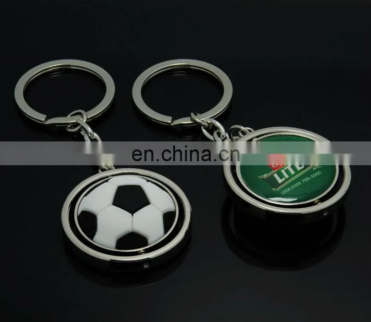 Custom fancy metal basketball shape keychain with epoxy logo