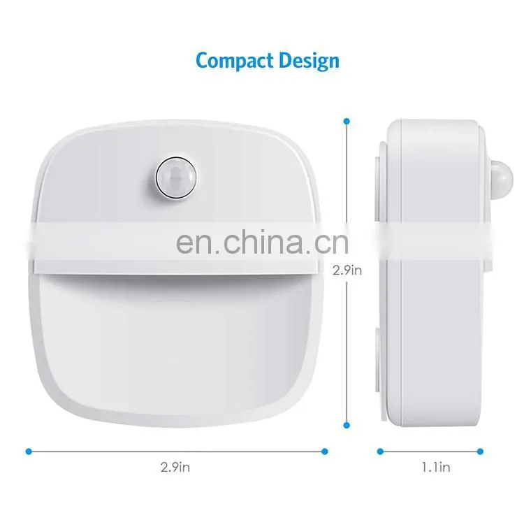 Motion sensor light, cordless battery powered LED night light, stair magnet wall light