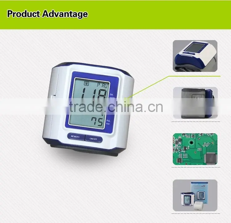 2016 COCET hot selling with CE ISO 13485 EMC certificate automatic wrist watch digital blood pressure monitor