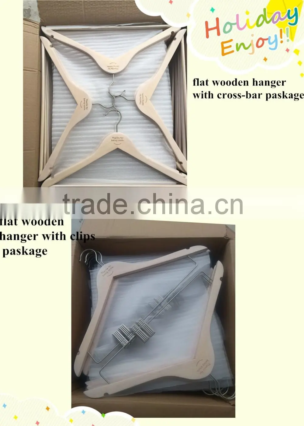 black home and hotel usage thin flat wooden hanger for clothes