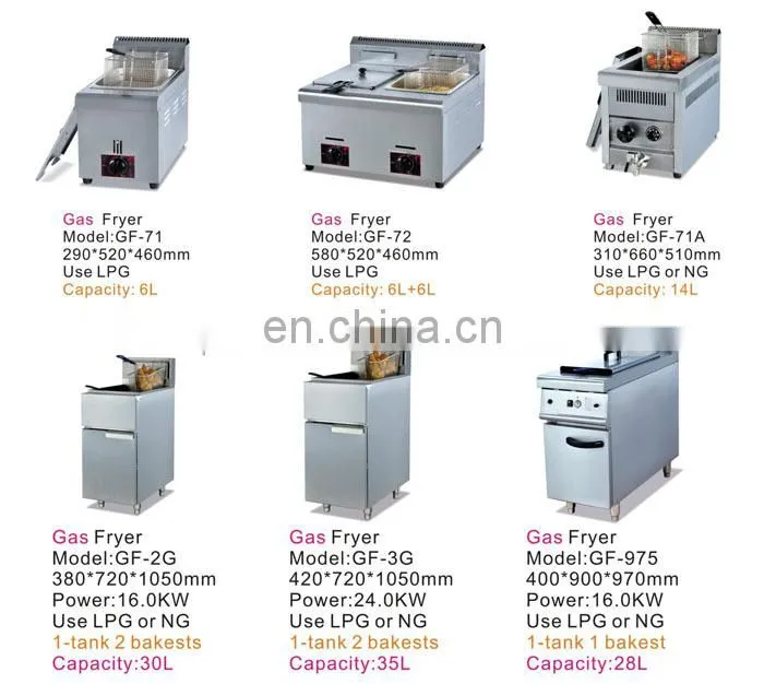 Free Standing 2 tanks 2 baskets Commercial LPG Gas thermostat controlled deep fryer with cabinet