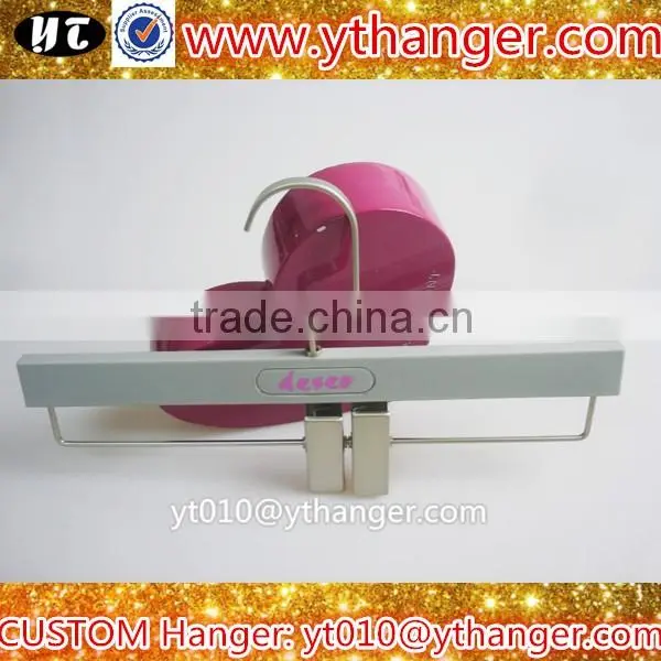 YY0523 custom logo non-slip grey rubber coated clothes plastic hanger pants hanger