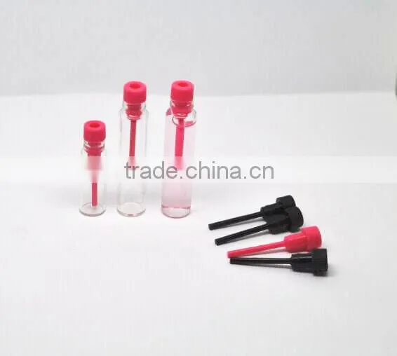 TV 97//P30 TV107/P45 hot sale 1ml 2ml 3ml clear glass vial with plastic plug as sampler vial, pocket vial