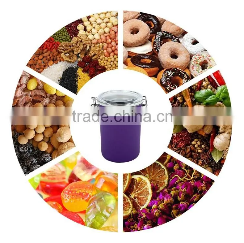 3pcs colorful stainless steel canister jar sets/kitchen Storage jars/ tea tin see through lid