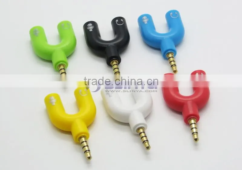Earphone Headphone Jack Ear Cup Splitter Adaptor Music Share Set