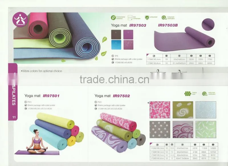 Alibaba Express Eco Full Colorful Printing Tpe Yoga Mats