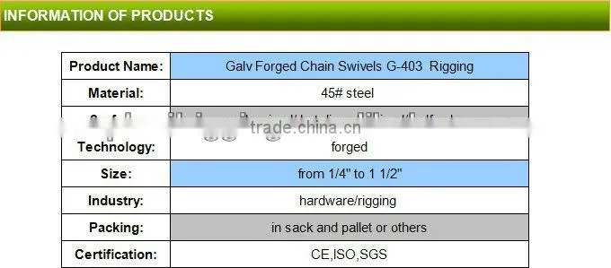 us type carbon steel jaw and eye 6mm galvanised regular swivel