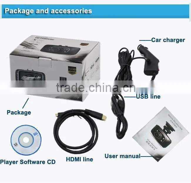 GS8000 Ambarella Car DVR video key camera recorder HD1080P dashcam night vision 2.7