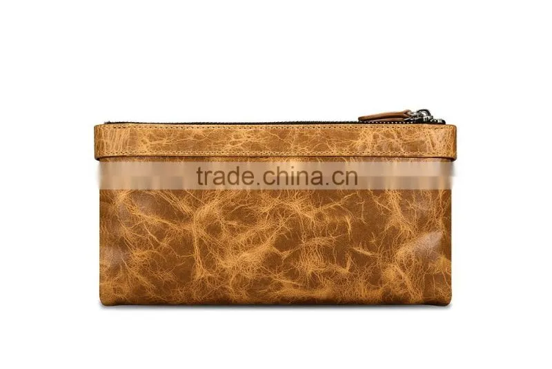 Icarer Luxury Classical zipper Real Leather Handbag Wallet with Card Slot MT-5592