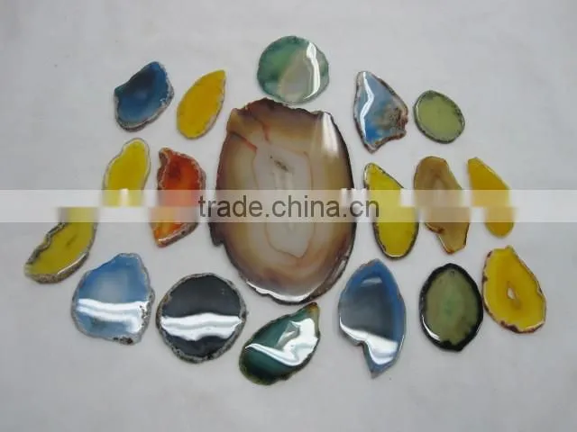 polish irregular natural agate slice dyed different size