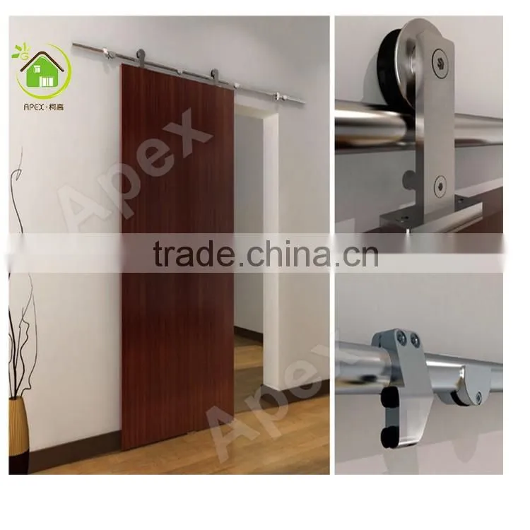 Simplicity Modern style sliding wood barn door grill door design Barn Door with glass