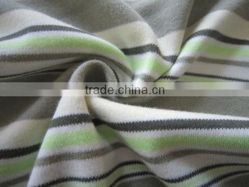 A+ 2013 new products CVC yarn dyed stripe interlock mode in china free samples