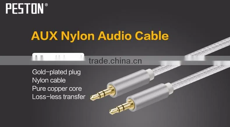 3.5mm Aux Cable Jack to Jack Gold Plated Universal Audio Cable Male to Male for Car for iPhone Beats' headphone