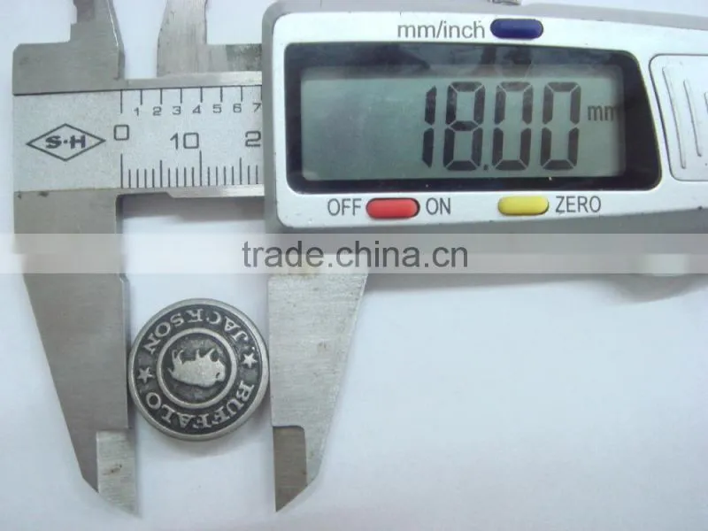 18mm immemorial engraved metal snap button for garment
