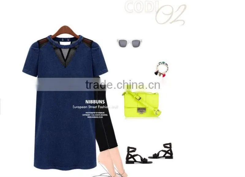 2014 Ladies Mesh Short Sleeve New Design Party Women China Online Shopping Wholesale Sexy Denim Dress,vintage retro girl dress