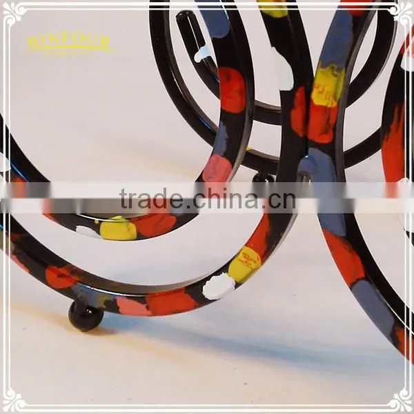 Post-modern abstract art original design colorful iron bottle wine rack