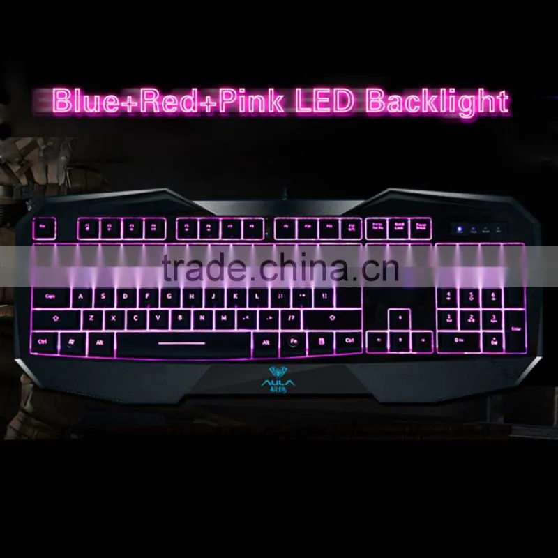 2015 New LED Illuminated Ergonomic Gaming Keyboard USB Multimedia Backlight Backlit Ultra-thin Keyboard