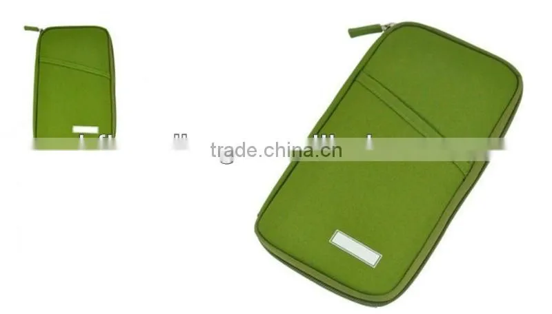 600D Polyester Travel Passport Holder/Credit Card Bag