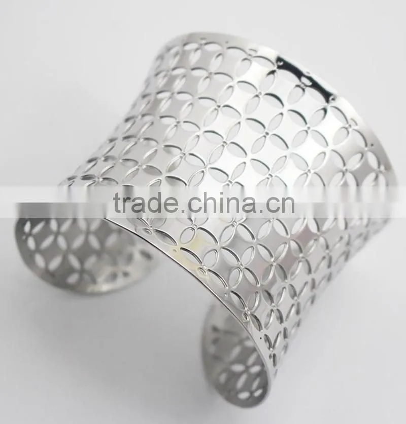 2016 Fashion Custom Silver Stainless Steel Jewelry Big Cuff Bangle Bracelet For Sale
