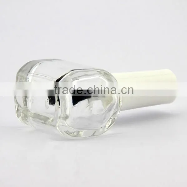 Mini unique empty glass nail polish bottle clear bottle