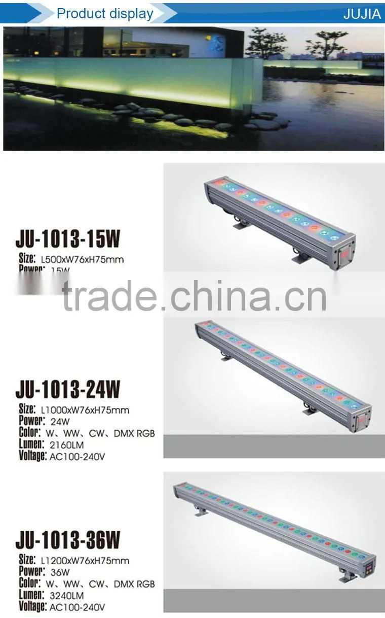 New design high power 36*11W RGB IP65 LED wall washer light, outdoor dmx led city color