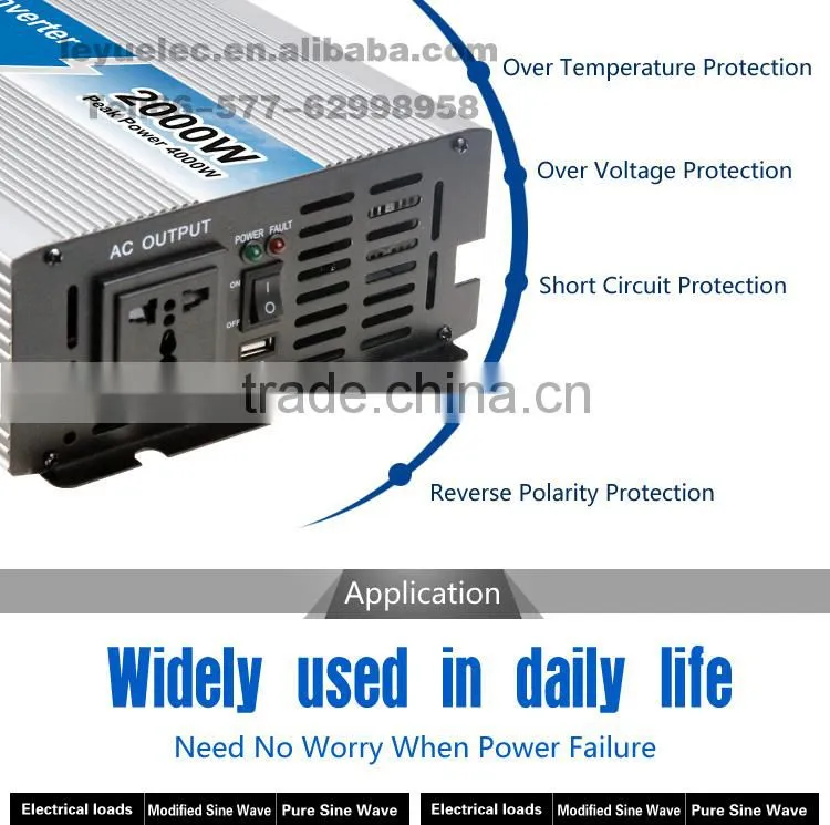 OPIP-2000-1-12v off grid for solar system 2000w pure sine wave inverter