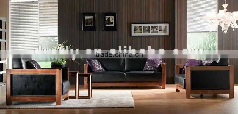 Modern wood fabric sofa